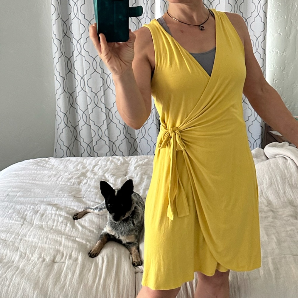 Super comfy faux WRAP cotton dress